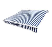 Blue & White Replacement Canopy 4x3m Waterproof UVResistant Outdoor Fabric for Balcony Terrace Garden Easy to Install Patio Umbrella Cover