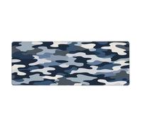 Blue-White Ripple Mouse Pad In Big Extended Non-Slip Rubber Base Mousepad With Stitched Edges Gaming Pc Desktop Large Mouse Pad 11.8x31.5