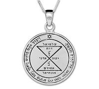 Blue White Shop King Solomon Matching Seal Pendant Kabbalah Amulet Silver 925
