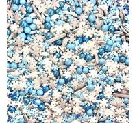 Blue white silver metallic snowflakes sprinkles christmas frozen decoration birthday edible pearls for cupcakes cakes cake topper balls Christmas FROSTY MORNINGS