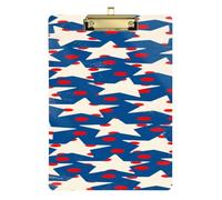 Blue White Stars Vintage Invoice Holder clipboard Plastic for Soccer Truck Driver Tabla para escribir con Clip Size 9 x 12