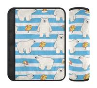 Blue White Striped Bear 2 Pack Covers for seat Belts Stop seat Belt Cutting into Neck for Sedan Protector para cinturón de carro