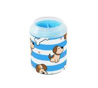Blue White Striped Dog Bone Portable Pet Foot Cleaner Silicone Brush Soft Pets Feet Cleaning Kit for Small & Medium Dogs limpiador de patas para perro