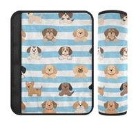 Blue White Striped Dog car seat Strap Covers,Stop seat Belt Cutting into Neck,Seatbelt Covers for Women for Truck Auto Bag funda para cinturón de carro 2 pcs