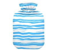 Blue White Waves hot Water Bottles with Soft Cover, 2Lwarm Compress for Pain Relief,Hand Feet Warmer,Bolsa Caliente para Dolores musculares