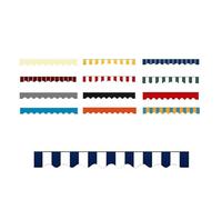 Blue & White Wavy Valance Canopy Cloth for Patio Awning Waterproof Scalloped Sunshade Replacement Fabric 250-700 cm Ideal for Balcony & Outdoor Spaces (B370cm x H20cm)