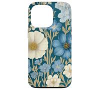 Blue, White Wildflower Bouquet Rustic Botanical Spring Case for iPhone 13 Pro