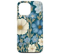 Blue, White Wildflower Bouquet Rustic Botanical Spring Case for iPhone 13 Pro Max