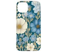 Blue, White Wildflower Bouquet Rustic Botanical Spring Case for iPhone 15 Plus