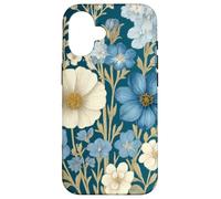 Blue, White Wildflower Bouquet Rustic Botanical Spring Case for iPhone 16