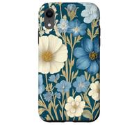 Blue, White Wildflower Bouquet Rustic Botanical Spring Case for iPhone XR