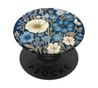 Blue, White Wildflower Bouquet Rustic Botanical Spring PopSockets Adhesive PopGrip