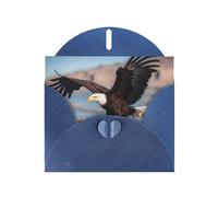 Blue WHJSHOP 3D Bald Eagle Prints Greeting Card - High-End Pearlescent Paper Double Sided Pearl Effect Love Buckle Pearl Paper Envelope