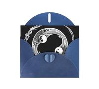 Blue WHJSHOP A yin and yang symbol Prints Greeting Card - High-End Pearlescent Paper Double Sided Pearl Effect Love Buckle Pearl Paper Envelope
