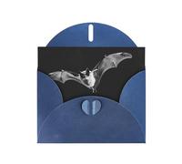 Blue WHJSHOP Bats in the Sky Prints Greeting Card - High-End Pearlescent Paper Double Sided Pearl Effect Love Buckle Pearl Paper Envelope