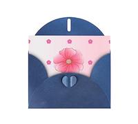 Blue WHJSHOP Blooming carnations Prints Greeting Card - High-End Pearlescent Paper Double Sided Pearl Effect Love Buckle Pearl Paper Envelope