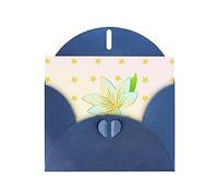 Blue WHJSHOP Blooming Daffodils Prints Greeting Card - High-End Pearlescent Paper Double Sided Pearl Effect Love Buckle Pearl Paper Envelope