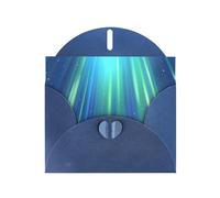 Blue WHJSHOP Blue Aurora Borealis Prints Greeting Card - High-End Pearlescent Paper Double Sided Pearl Effect Love Buckle Pearl Paper Envelope