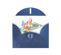 Blue WHJSHOP Burning Desire Prints Greeting Card - High-End Pearlescent Paper Double Sided Pearl Effect Love Buckle Pearl Paper Envelope