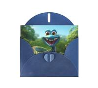 Blue WHJSHOP Cartoon Cobra Snake Prints Greeting Card - High-End Pearlescent Paper Double Sided Pearl Effect Love Buckle Pearl Paper Envelope