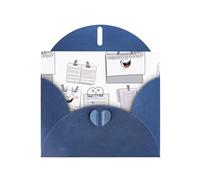 Blue WHJSHOP Cartoon happy note every day Prints Greeting Card - High-End Pearlescent Paper Double Sided Pearl Effect Love Buckle Pearl Paper Envelope