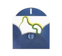 Blue WHJSHOP Centipede and Snake Prints Greeting Card - High-End Pearlescent Paper Double Sided Pearl Effect Love Buckle Pearl Paper Envelope