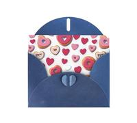 Blue WHJSHOP Chocolate Donut Prints Greeting Card - High-End Pearlescent Paper Double Sided Pearl Effect Love Buckle Pearl Paper Envelope