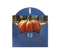 Blue WHJSHOP fall pumpkin Prints Greeting Card - High-End Pearlescent Paper Double Sided Pearl Effect Love Buckle Pearl Paper Envelope