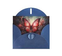Blue WHJSHOP Fantasy Flower Butterfly Prints Greeting Card - High-End Pearlescent Paper Double Sided Pearl Effect Love Buckle Pearl Paper Envelope