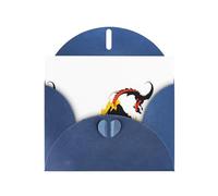 Blue WHJSHOP Fire dragon under the volcano Prints Greeting Card - High-End Pearlescent Paper Double Sided Pearl Effect Love Buckle Pearl Paper Envelope