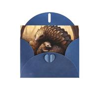 Blue WHJSHOP pangolin parenting print Prints Greeting Card - High-End Pearlescent Paper Double Sided Pearl Effect Love Buckle Pearl Paper Envelope