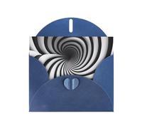 Blue WHJSHOP spiral optical illusion gif Prints Greeting Card - High-End Pearlescent Paper Double Sided Pearl Effect Love Buckle Pearl Paper Envelope