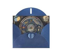 Blue WHJSHOP Tarot Compass Prints Greeting Card - High-End Pearlescent Paper Double Sided Pearl Effect Love Buckle Pearl Paper Envelope
