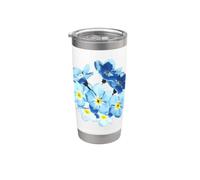 Blue Wildlower Myosotis Forget-Me-Not Vector Design Stainless Steel Insulated Tumbler