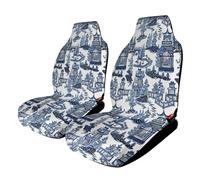 Blue Willow Ancient Ming China Chinoiserie Car Seat Covers, Seats Protection for Women and Girls, Suitable for Most Vehicles, Cars, Trucks, SUVs, Vans.