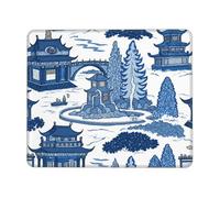 Blue Willow Ancient Ming China Chinoiserie Mouse Pad Durable Mousepad Non-Slip Rubber Base Mousemat For Office Work Pc 25X30Cm