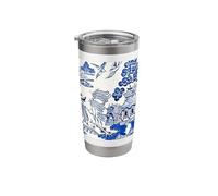 Blue Willow Asian Pattern Chinoiserie Stainless Steel Insulated Tumbler