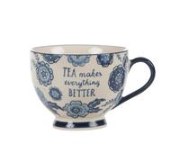Sass & Belle Blue Willow Floral Mug Tea Makes Everything Better Cup Gift Boxed