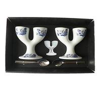 Blue Willow Pattern Double eggcups Set of 2 Gift Boxed