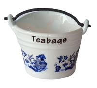 Blue Willow Small Teabag Tidy Bucket Shaped Teabag Tidy