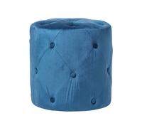 Homescapes Windsor Velvet Footstool in Navy Homescapes Navy