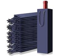 Blue Wine Bags, Wine Gift Bag Bulk x 12, Bottle Bags for Wine, Reusable, Single Spirits Tote Bag with Strong Rope Handles for Wedding Birthday Christmas Party