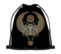 Blue Winged Egyptian Scarab Insects With Ankh Drawstring Backpack Colorful String Bag Comfort Backpack Bag For Sport Kids Activities