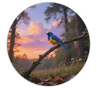Blue-winged Warbler 1000 Piece Round Puzzle Moderate Challenge Suited for Adults Strategic Thinking Memory Training Bird Relaxation Tool 1000pcs (67.5x67.5cm)