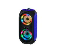 (Blue) Wireless Bluetooth Speaker 100W Double 4 inch Drivers FM Radio TF LED Light Sound Music Center Soundbar Outdoor Subwoofer