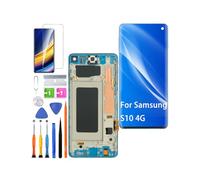 (Blue with Frame) Display for Samsung Galaxy S10 4G LCD Screen Replacement TFT G973F G973U G973W Display Screen Touch Digitizer Assembly Repair Parts Kit (Without Fingerprint, Not Curved Screen)