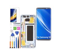 (Blue with Frame) Display for Samsung Galaxy S8 LCD Screen Replacement TFT, G950F G950FD G950U Display Screen Touch Digitizer Assembly Repair Parts Kit (Without Fingerprint, Not Curved Screen)