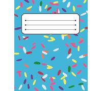 Blue with Sprinkles Journal Notebook 200 College Ruled Pages with Blank Front Label: Without Rainbow Lines - Grey Lines - 8in x 10in Pages
