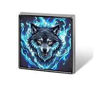 Blue Wolf Backpack Pin Cute Brooch Decoration Brooches for Women Mens Lapel Pins for Suits Fashion Button Badges for Hat Backpacks Purses Jackets Shirt Suit Lapels-Square