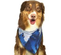 Blue Wolf Moon Dog Bandanas Adjustable Kerchief Triangle Bibs Scarf Washable Soft Pet Bandanas for Medium Large Puppy Cats Pet Costume Accessories Decoration